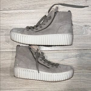Gabor 710 Gray Suede High-Top Platform Sneakers